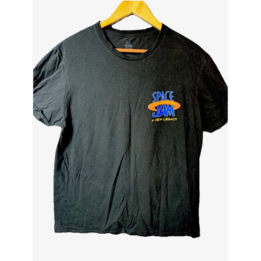 Space Jam Tshirt Size L Graphic Tee Anew Legacy Buggs Marvin Daffy Taz Black